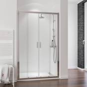 Schulte - Porte de douche coulissante, verre 6 mm, 4 éléments, profilé aspect chromé, Impériale 180 x 200 cm