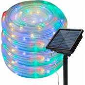Solaire Ruban Lumineux, 12M 100LED Solar Outdoor String Light fil de Cuivre Tube Extérieur Fairy String Light Imperméable à L'eau (Multicolore)