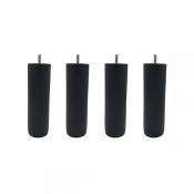 Someo 4 pieds cylindriques bois anthracite 15 cm