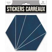 Sud Trading - 4 Stickers hexagonal - 15 x 13 - Bleu