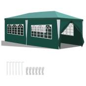 SWANEW Tente Camping chapiteau ou tonnelle Tonnelle de Grandes réception avec panneaux latéraux amovibles fenêtres Tente Fête Verte 3x6m - Vert