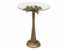 Table à café ronde en verre et résine - diamètre