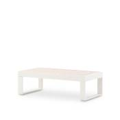 Table basse jardin alluminium blanc imitation en bois