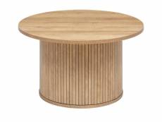 Table basse ronde en bois mdf coloris naturel - diamètre