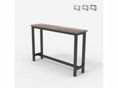 Table d'entrée console 120x40cm design bois métal noir welcome light dark Office24