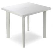 Table d'extérieur carrée. couleur : white 80x75x72cm