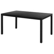 Table de jardin wpc et pieds métal noir Etrino 150 cm