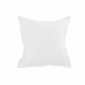 Taie d'oreiller unie en coton - Blanc - 65 x 65 cm