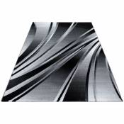 Tapis courbe moderne pour salon rectangle Jursic Noir 80x150 - Noir