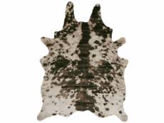 Tapis peau de bête - imitation vache normande - brun et blanc - 150 x 210 cm
