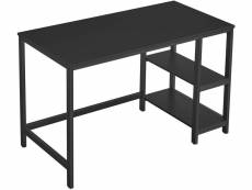 Vasagle bureau,table informatique, table d’étude, avec étagère à 2 niveaux à gauche ou à droit, pour bureau, salon, cadre en métal, style industriel,