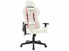 Vidaxl chaise de jeu blanc et rose cuir artificiel