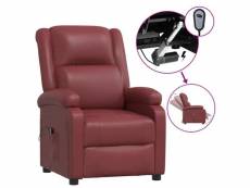 Vidaxl fauteuil inclinable électrique rouge bordeaux similicuir