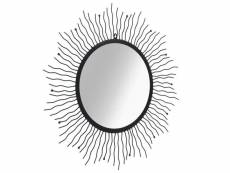 Vidaxl miroir mural éclat de soleil 80 cm noir 245924