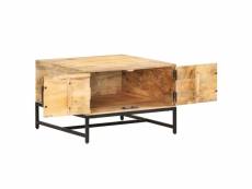 Vidaxl table basse 67x67x45 cm bois de manguier massif