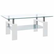 Vidaxl vidaXL Table basse Blanc et transparent 95x55x40