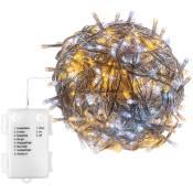 Voltronic - Guirlande lumineuse led, intérieur et extérieur, IP44, fonctionne sur piles, choix du modèle et de la couleur, 100 led, blanc chaud
