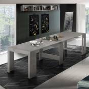 Web Furniture - Table à Manger Extensible 90x51-300cm Design Salon Moderne Pratika Bronx