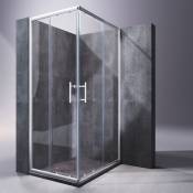 120x80cm Cabine de douche accès d'angle verre de sécurité