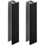 2x Jonction de plinthe 100mm finition noir mat Cuisine Raccord Connecteur Pied de meuble Profil pvc Plastique