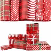 6 Feuilles Papier d'Emballage Cadeaux de Noël Papier
