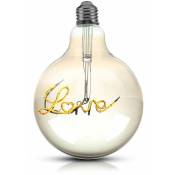 Ampoule led E27 5W G125 Filament Ambre Written Love