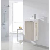Bernstein - Lave-mains pour WC ou petite salle de bain Compact 400 - laqué taupe mat: Avec bonde Pop Up