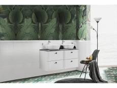 Boboxs meuble double vasque 120 cm makila blanc et noir