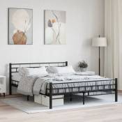 Cadre de lit Noir Acier 160 x 200 cm