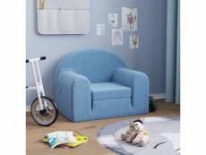 Canapé original pour enfants bleu peluche douce - 54 x (34-88) x 41