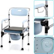 Chaise d'aisance chaise d'aisance dossier anti-dérapant et aide de toilette de couvercle - Bleu - Einfeben
