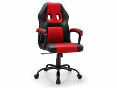 Chaise gamer fauteuil de bureau réglable pivotant avec dossier ergonomique pour maison bureau rouge 20_0000393