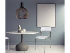 Chaise moderne en métal et polypropylène, pour salle à manger, cuisine ou salon, cm 43x45h81, assise h cm 48, couleur blanc 8052773000420