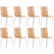 CLP - Lot de 8 chaises en bois Pepe Chêne
