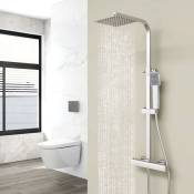 Colonne de douche thermostatique, réglable en hauteur, carrée, pour salles de bains modernes - Biubiubath