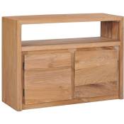 Credenza 80x30x60 cm en bois avec 2 portes et étagère ouverte supérieure
