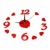 Dinglong Horloge,Bricolage Rouge Coeur Amour Mouvement
