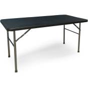 Dmora Table rectangulaire pliable, coloris noir, 60 x 120 x h74 cm, avec emballage renforcé