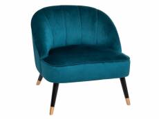 Eazy living fauteuil en velours fara bleu EYFU488-BL