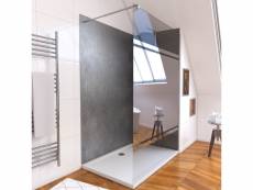 Ensemble complet douche à l'italiennne avec receveur 120x90 + paroi miroir + panneaux muraux