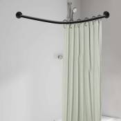 Extensible rideau de douche tige L-forme noir rideau de douche tige pour douche