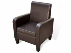 Fauteuil chaise siège lounge design club sofa salon cuir artificiel marron helloshop26 1102056par3
