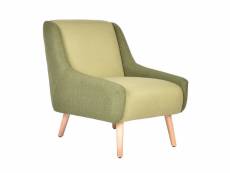 Floride - fauteuil rétro tissu bicolore vert