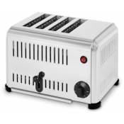 Grille Pain Toaster Professionnel pour 4 Tranches (Acier Inoxydable, 2300W, 230V, Minuterie jusquà 5 Minutes, Tiroir à Miettes, Éléments Chauffants