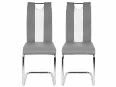 Hombuy®lot de 2 chaises de salle à manger gris et blanc