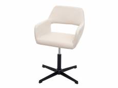Homeoffice-hwc-a50 iv, chaise de bureau de salon + chaise de salle à manger ~ similicuir crème, pied noir