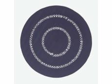 Homescapes tapis rond tissé à plat en coton ajouré bleu marine, 150 cm RU1350D
