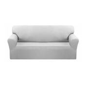 Housse de canapé unie 145-185 cm gris clair confortable et résistant
