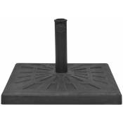 Inlife - Base carrée de parasol Résine Noir 19 kg