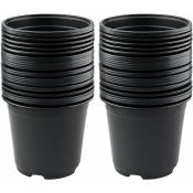Keyoung - Lot de 50 Pots de Fleurs en Plastique Noir